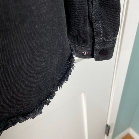 Zara Black Denim Western Jacket with Fringe - Picture 8 of 8
